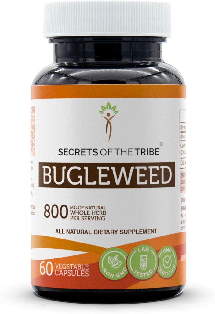Secrets of the Tribe Bugleweed 60 Capsules, 800 mg, Bugleweed (Lycopus Virginicus) Dried Herb (60 Capsules)