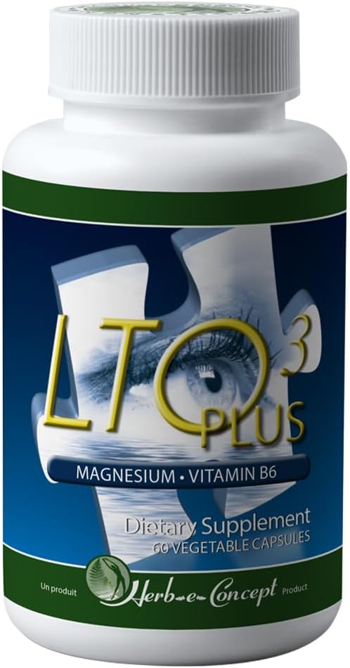 LTO3 Plus with L-Theanine, Skullcap, Magnesium and Vitamin B6 - Concentration, Calm Mind, Positive Mood, Relaxed Muscles, Better Sleep (60 Capsules)