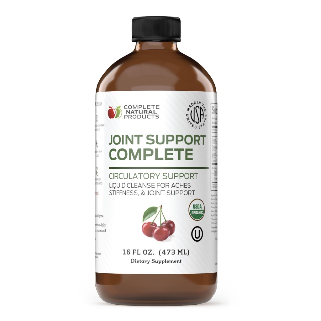 Complete Natural Products Joint Support Complete – 16 Fl Oz Organic Liquid Joint Supplement with Glucosamine Chondroitin MSM – Natural Uric Acid Cleanse & Herbal Joint Health Support for Mobility
