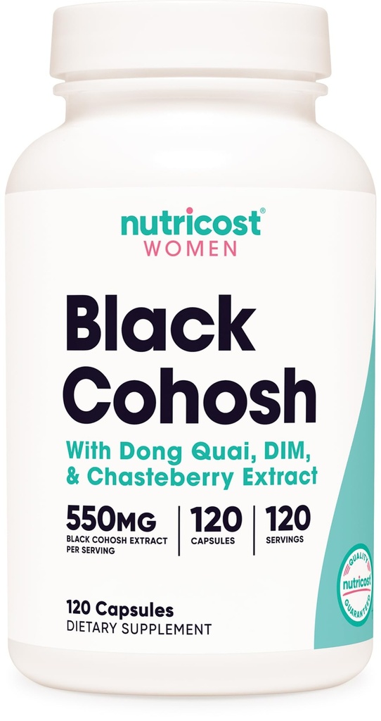 Nutricost Black Cohosh for Women (660mg) 120 Capsules, Gluten-Free | With Don Quai, DIM, and Chaste Berry, Veggie Caps, GMO-Free