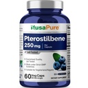 NusaPure Pterostilbene - Suitable for Vegetarian/Vegan, Non- GMO - 250mg - 60 Capsules