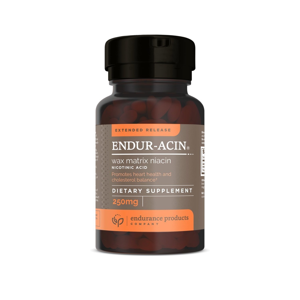 ENDUR-ACIN - Niacin B3 - ER (Extended Release) 250 mg - Nicotinic Acid - Healthy Heart & Cholesterol Balance Supplement - Low-Flush High-Potency Niacin with 4–8 HR Timed-Release Matrix - 100 Tablets