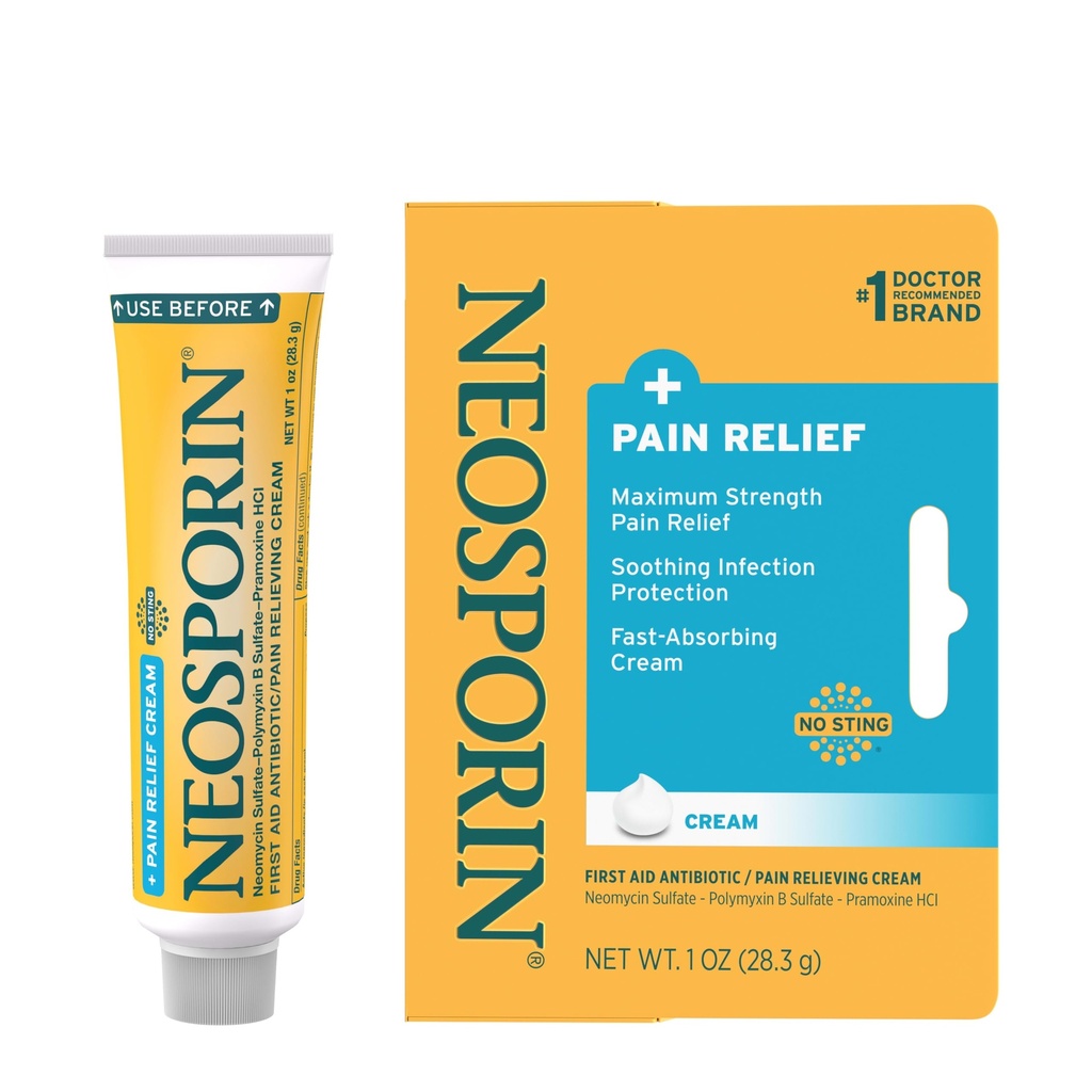 Neosporin + Pain Relief Dual Action First Aid Antibiotic Cream, 1 oz