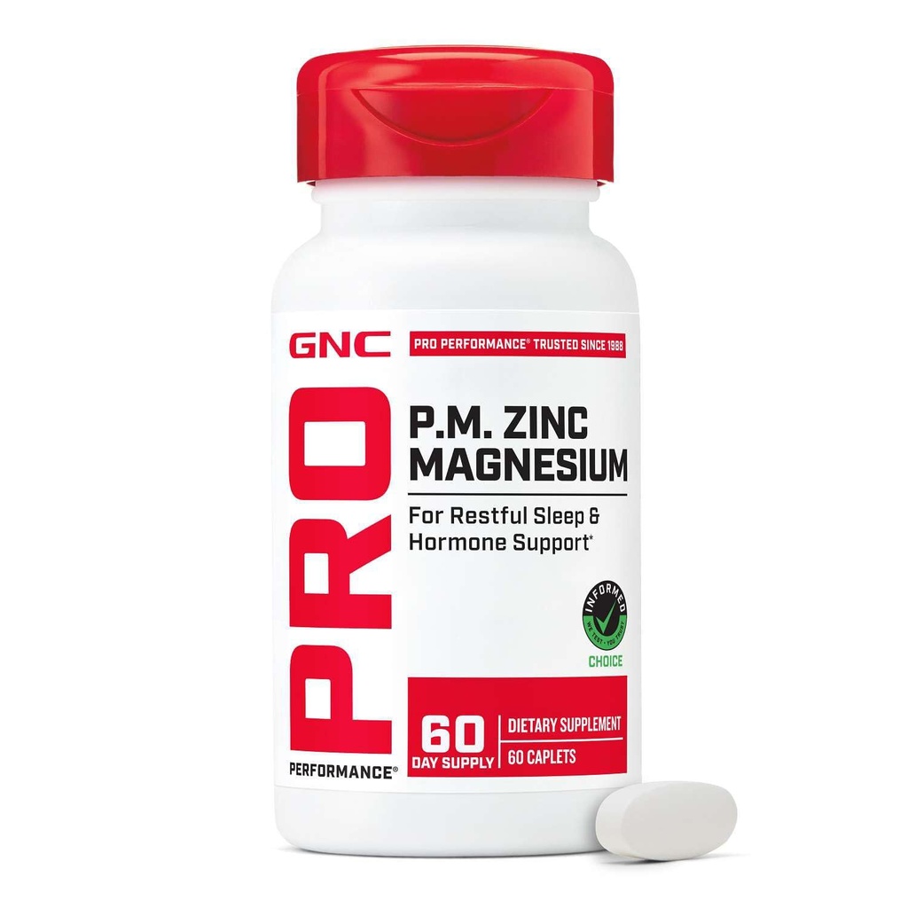 GNC Pro Performance Zinc Magnesium, 60 Tablets, Supports Restful Sleep and Anabolic Support