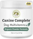 Wholistic Pet Organics Canine Complete - Dog Multivitamin Powder - 8 Oz - Daily Dog Vitamins and Supplements for Homemade Food - Immune System, Skin, Coat & Overall Health - Small and Large Breed