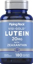 Piping Rock Lutein and Zeaxanthin Supplement | 20mg | 180 Softgels | from Marigold Extract | Non-GMO, Gluten Free
