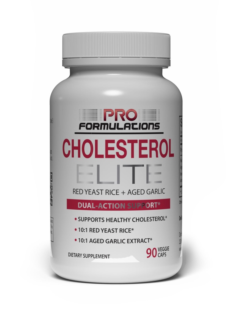 Pro Formulations MD Cholesterol Elite – Dual Action Cholesterol Support – 90 Veggie caps – Powered by Red Yeast Rice & Aged Garlic Extract – Enhanced with Inositol & Artichoke Extract