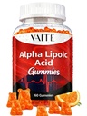 VAITE Alpha Lipoic Acid Gummies 1000mg, ALA Supplement for Brain & Nerve Support, Antioxidant, Energy – Non-GMO, Vegan, Gluten-Free – 60 Chewables for Vitality and Comfort for Men & Women