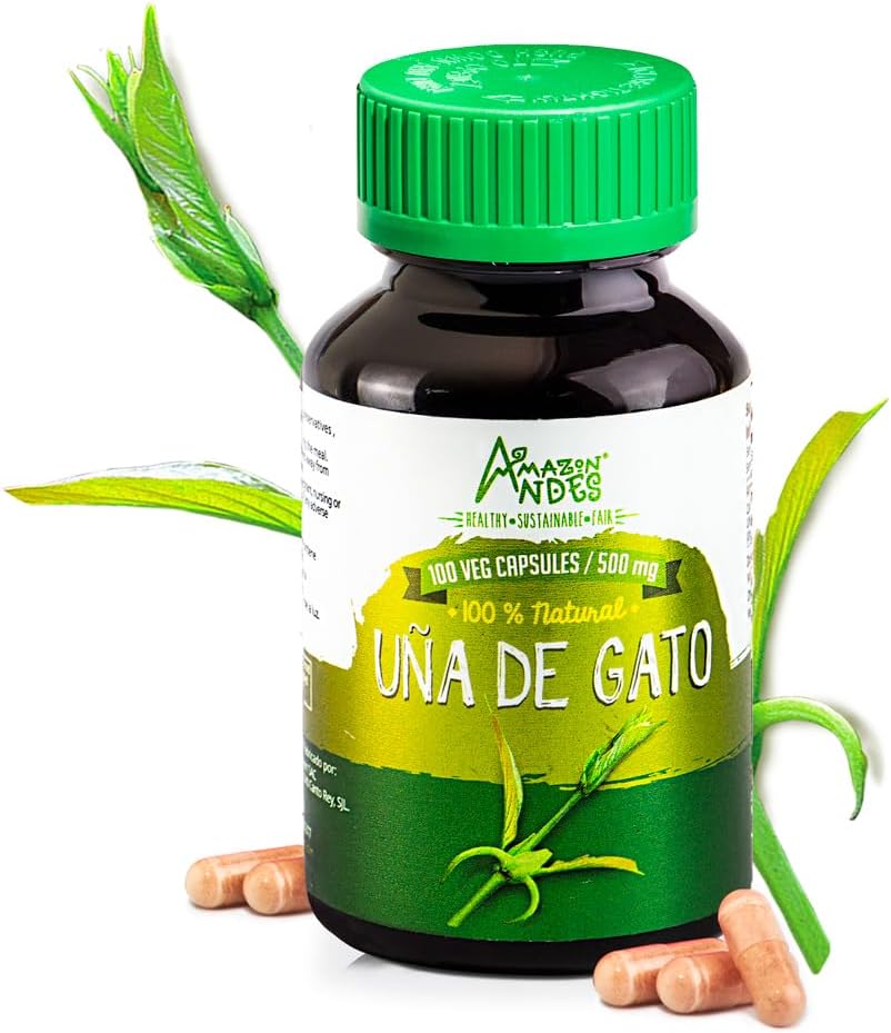 Cat's Claw (Uncaria Tormentosa) Capsules l 1000mg per Serving superfood l Joints, Immune and Cardiovascular Systems Supporter l Vegan Pills l Sustainably sourced l Uña de Gato l   Andes