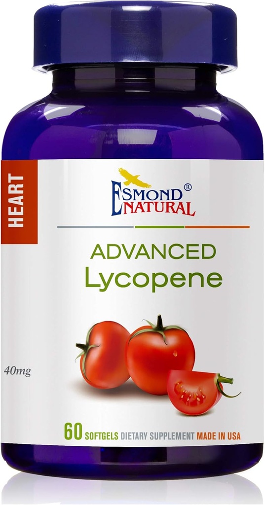 Advanced Lycopene (Supports Prostate and Heart Health), GMP, Natural Product Assn Certified, Made in USA - 40mg, 60 Softgels