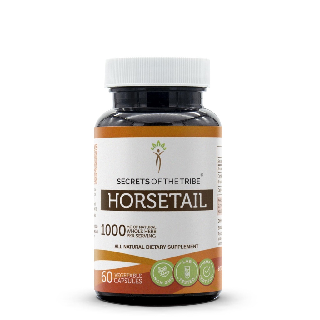 Secrets of the Tribe Horsetail 60 Capsules, 1000 mg, Horsetail (Equisetum arvense) Dried Herb (60 Capsules)