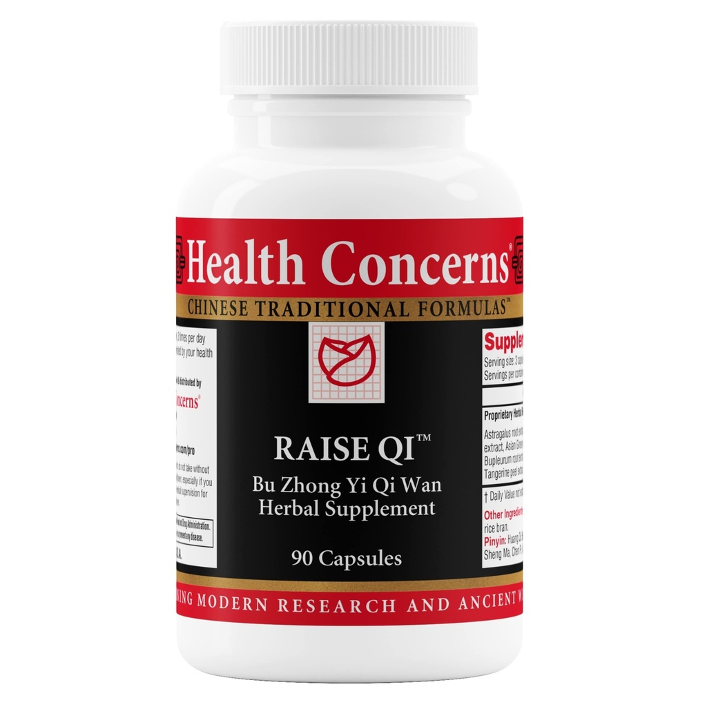 Health Concerns Raise Qi – Energy & Immune System Support – Bu Zhong Yi Qi Wan Formula – Astragalus, Ginseng & Dong Quai Herbal Supplement for Weakness, Digestion & Yang Qi Balance – 90 Capsules