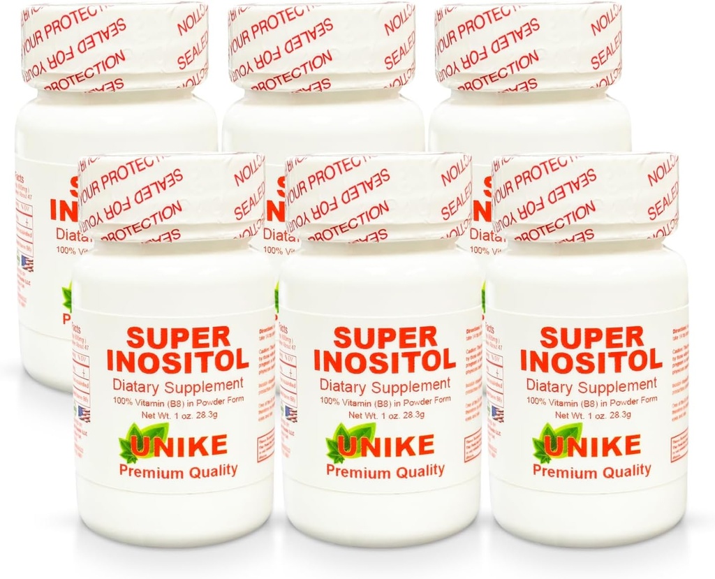 Super Inositol Dietary Supplement| Inositol (Vitamin B8) Powder for Hormonal Balance, Fertility and Ovarian Support| Gluten Free, Vegan 1 Oz (Pack of 6)