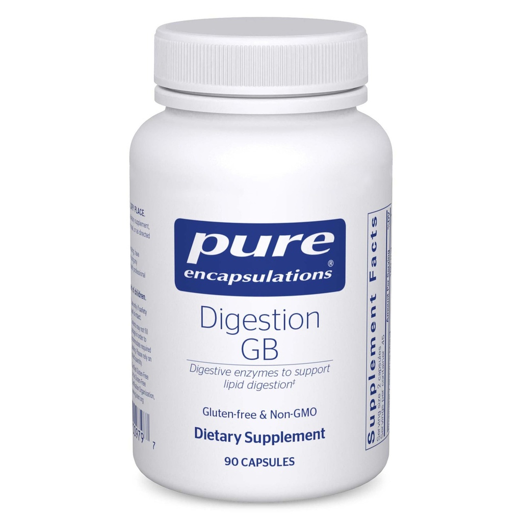 Pure Encapsulations Digestion GB - Digestive Enzyme Supplement - for Gallbladder Support & Gut Health* - with Bile Salts & Digestive Enzymes Blend - Gluten Free & Non-GMO - 90 Capsules