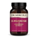 Dr. Mercola D-Mannose and Cranberry Extract, 1,000 mg D-Mannose & 400 mg Cranberry per Serving, Urinary Tract Health Supplement, Non-GMO, Gluten-Free, Soy-Free, 60 Capsules