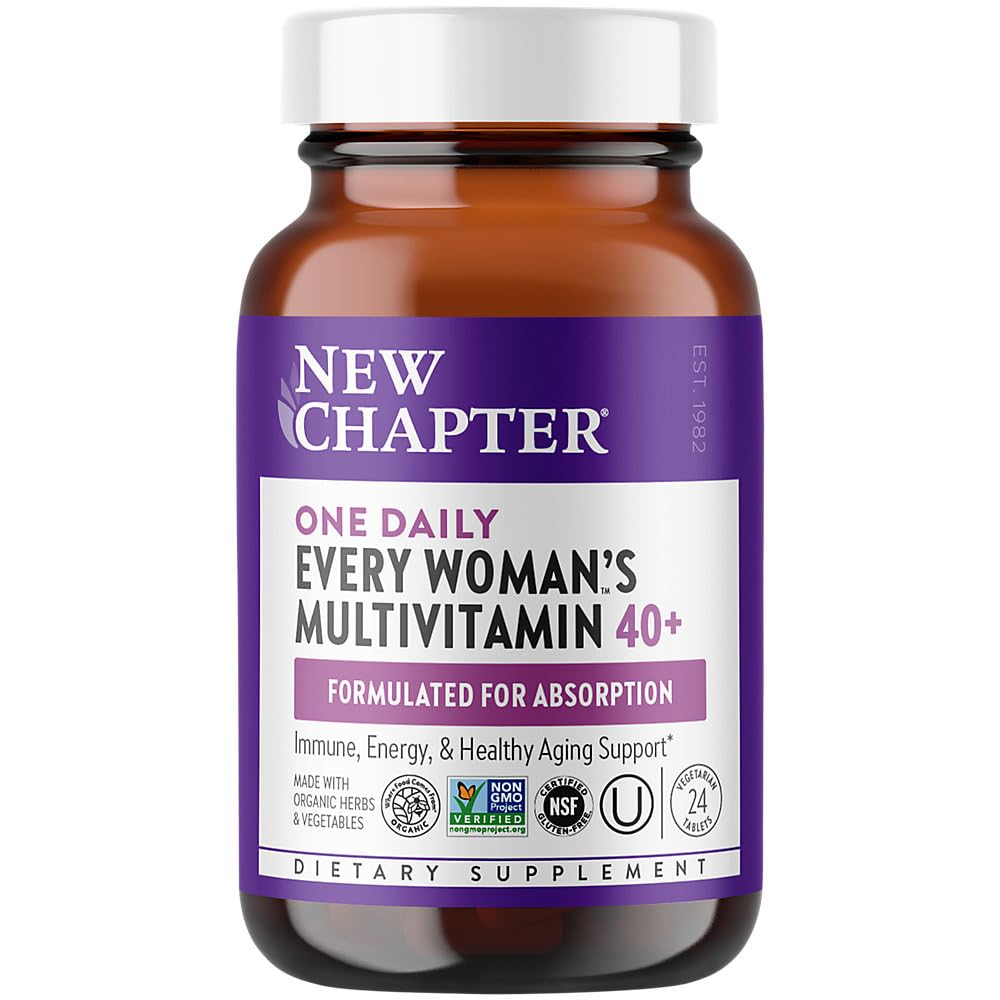 New Chapter Women's Multivitamin, Every Woman's One Daily 40+, Fermented with Probiotics + Vitamin D3 + B Vitamins + Organic Non-GMO Ingredients - 24 Count