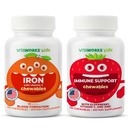 Kids Iron 10mg + Vitamin C Chewables + Elderberry + Zinc + C Chewables Bundle