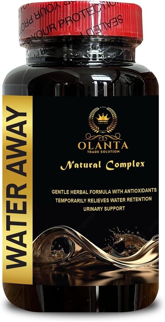 Water Away Supplement - Water Retention Pills for Men, Urinary Health, Natural Water Pills, Easy to Take Water Retention, Cranberry - 1 Bottle 60 Capsules