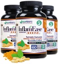 Pack of 3 - Natural Advanced InflamEase with Turmeric, Curcumin, Enzymes and Boswellia - Vegetarian (Packaging May Vary)