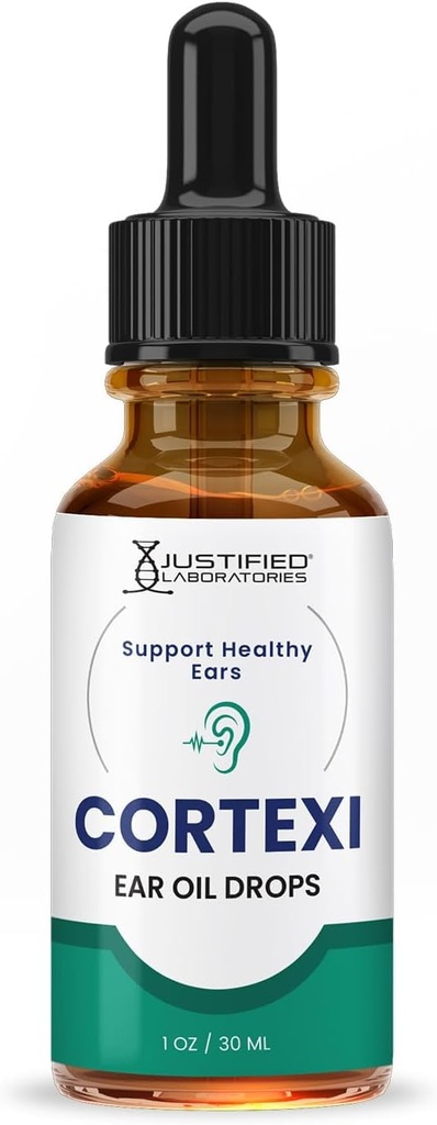 Justified Laboratories Cortexi Ear Drops Cortexi Healthy Eardrum Oil Supports Healthy Ears Premum Blend of Essential Oils 1 Bottle