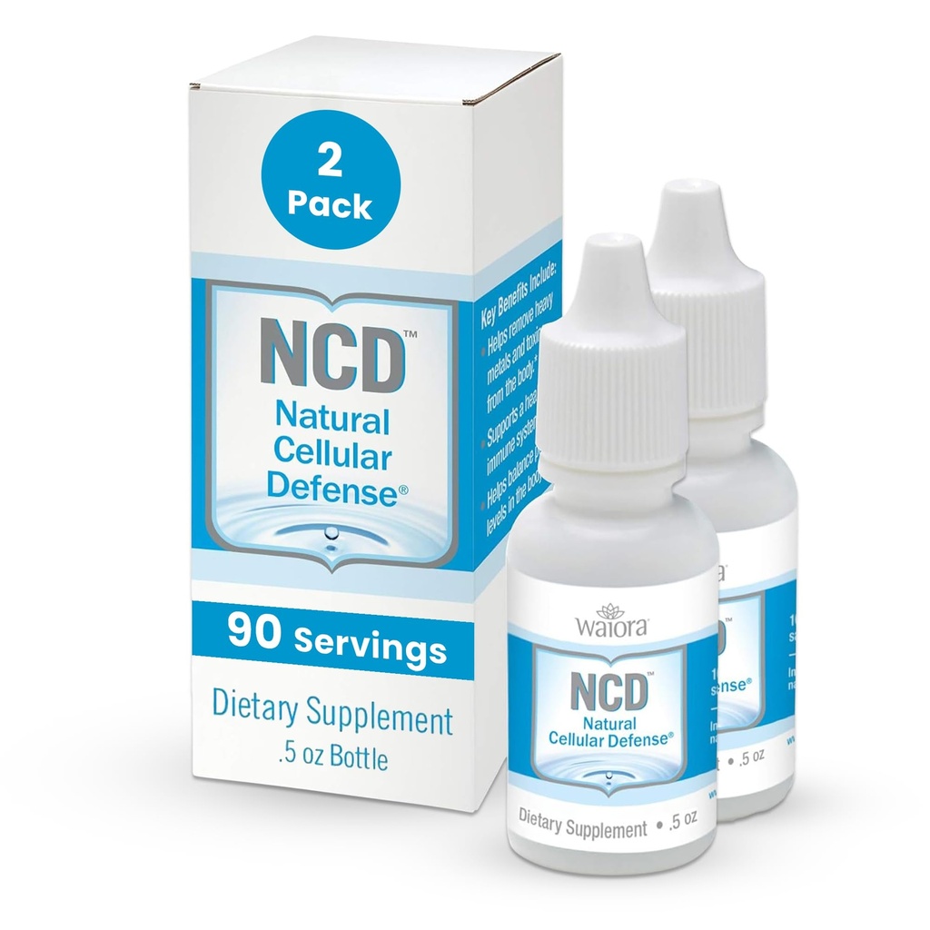 Natural Cellular Defense (NCD) Liquid Supplement, Advanced Mineral & Botanical Formula, Daily Immune & Cellular Wellness, Easy Absorption Drops, pH Balance, Cleansing (Two .5 oz Bottles, 180 serv.)