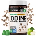 BIO KRAUTER® Iodine with Zinc and Selenium for Thyroid Support - Vegan Potassium Iodide for Antioxidant & Immune Support - Selenium Supplements for Women - 60 Gummies, Non-GMO, Apple Flavor