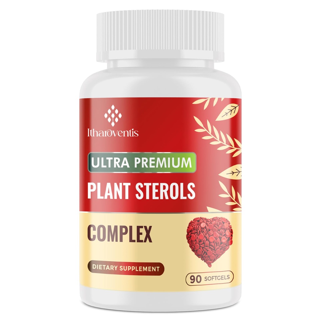 Plant Sterols Supplements with Niacin, Red Yeast Rice, Bergamot, Omega-3 & Garlic - 90 Softgels
