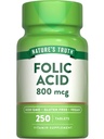 Nature's Truth Folic Acid | 800 mcg | 250 Tablets | Vegan, Non-GMO & Gluten Free Supplement