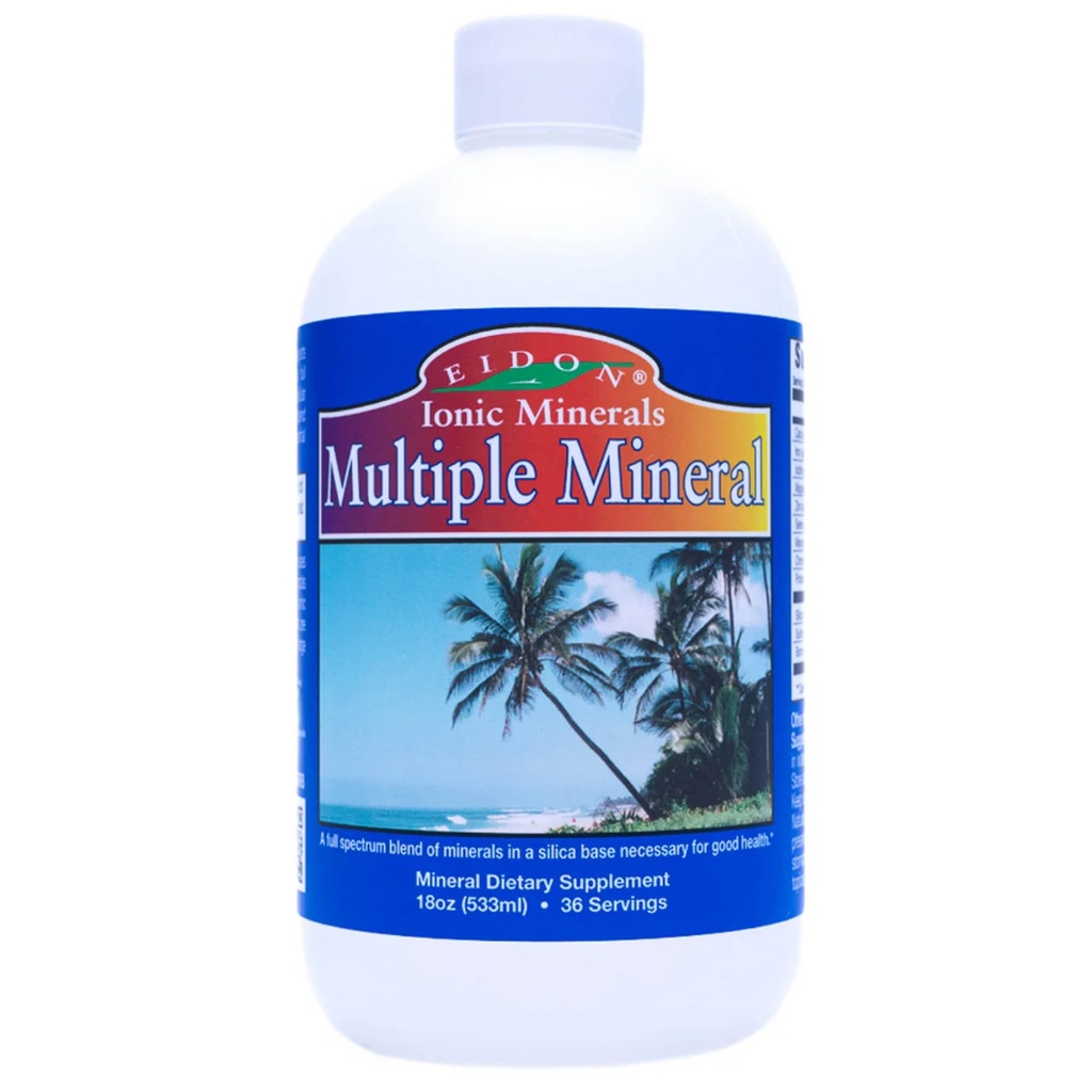 Eidon Multiple Minerals Supplement - Ionic Trace Mineral Drops for Water, with Zinc, Potassium, Chromium, & Magnesium, Natural Liquid Vitamins, Sugar Free & Bioavailable, for Men & Women - 18 oz