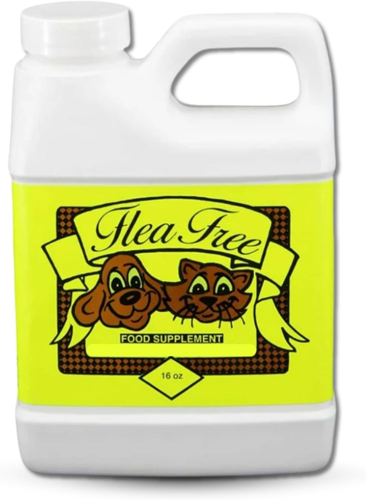 Flea Free Food Supplement for Natural Pet Products - Natural Flea and Tick Prevention for Dogs and Cats - Pure Multivitamin for Small & Large Dogs - Organic Vitamin Supplement Formula Feeding (16 oz)