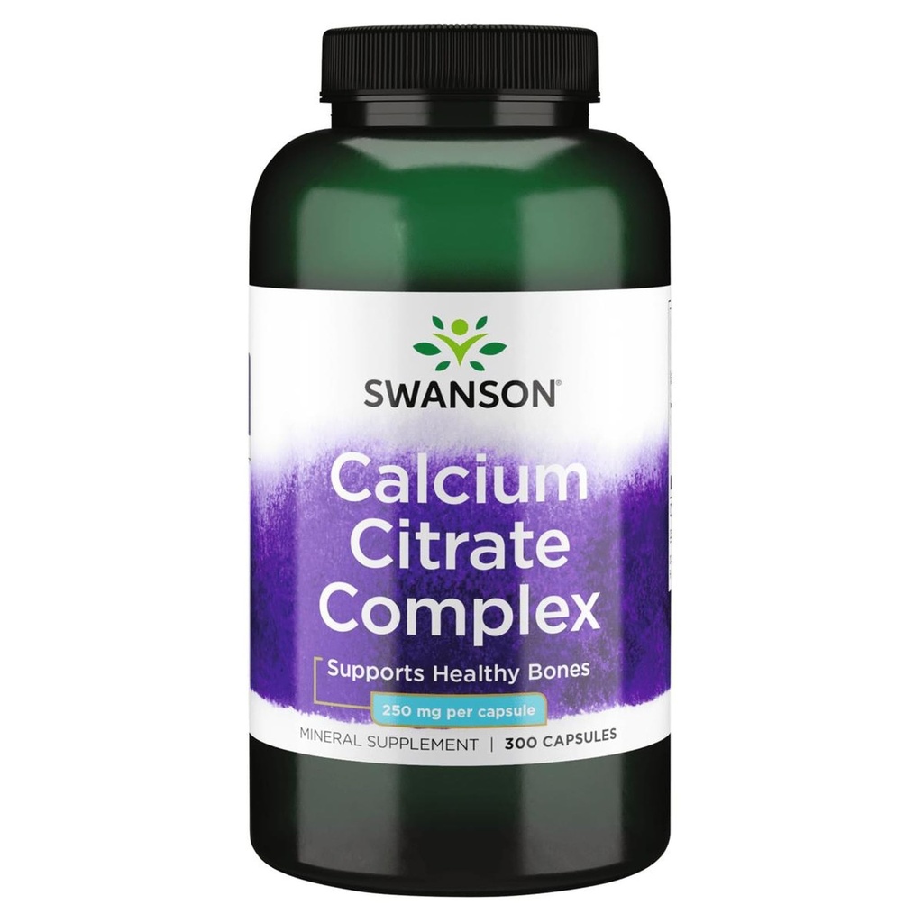 Swanson Calcium Citrate Complex Muscle Bone Health Support Mineral Supplement 300 Capsules
