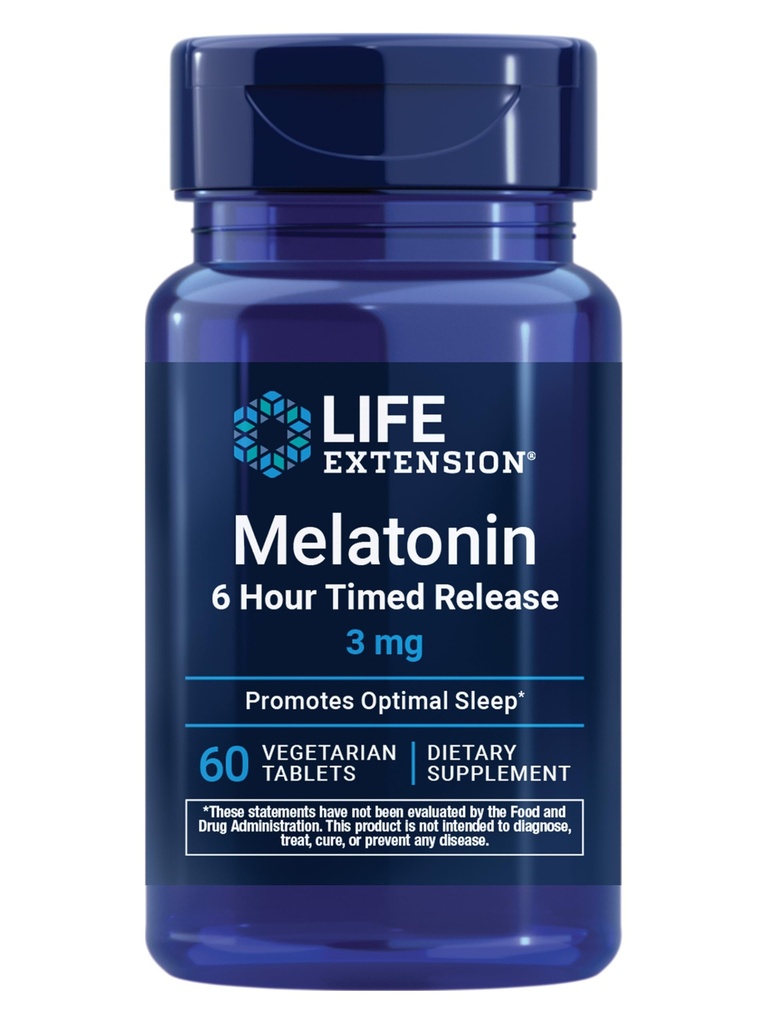 Life Extension Melatonin 6 Hour Timed Release, 60 Vcaps 3 mg