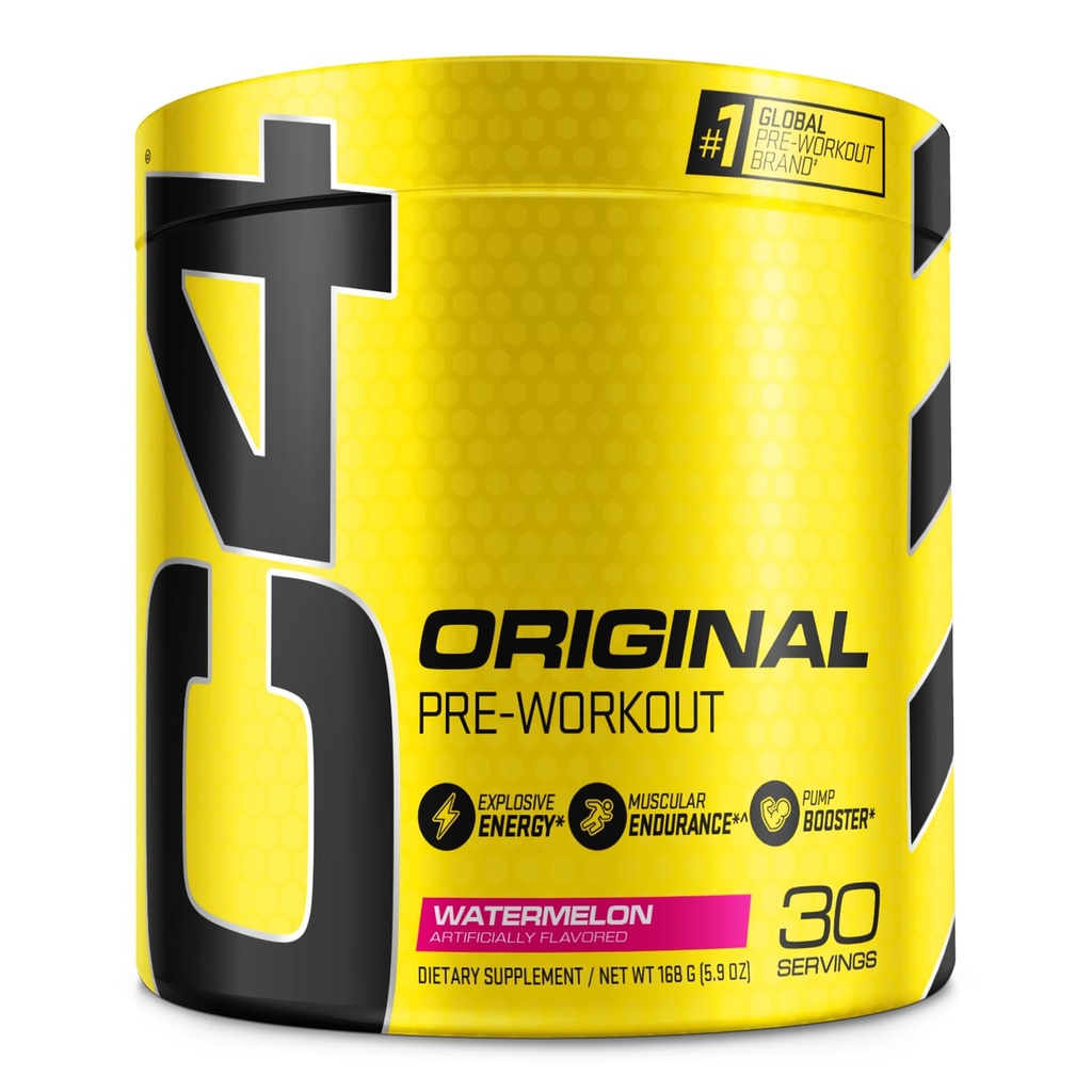 C4 Original Pre Workout Powder Watermelon Sugar Free Preworkout Energy Supplement for Men & Women 150mg Caffeine + Beta Alanine + Creatine 30 Servings