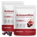 Liefiet Astaxanthin 12mg 120 Softgels, 2Pack Premium Astaxanthin Antioxidant Supplements, Supports Eye, Skin, Joint Health, Easy to Swallow, 4 Month Supply