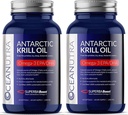 100% Pure Krill Oil 1000MG 120-Day Supply Double Strength 56% Phospholipids Astaxanthin Sustainable Antarctic SuperbaBoost Omega 3 EPA DHA Heart Brain Skin Care, Third-Party Tested, No Fish Oil