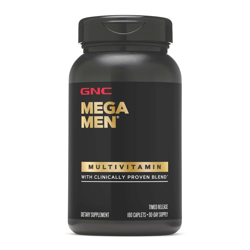 GNC Mega Men Multivitamin Caplets for Men, Clinically Proven to Feel Better, Immune Support, Energy Support, B Vitamins, Vitamin D-3, Timed Release, 180 Caplets