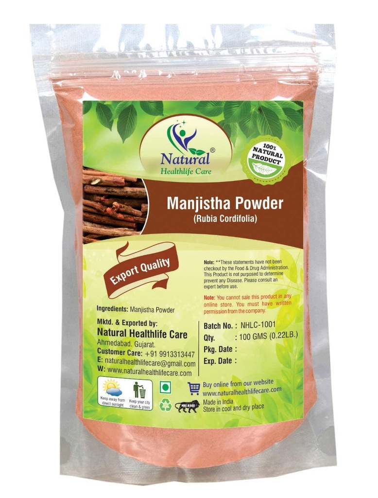 QURA Rubia Cordifolia Manjistha Powder (for All Skin Types) 100g