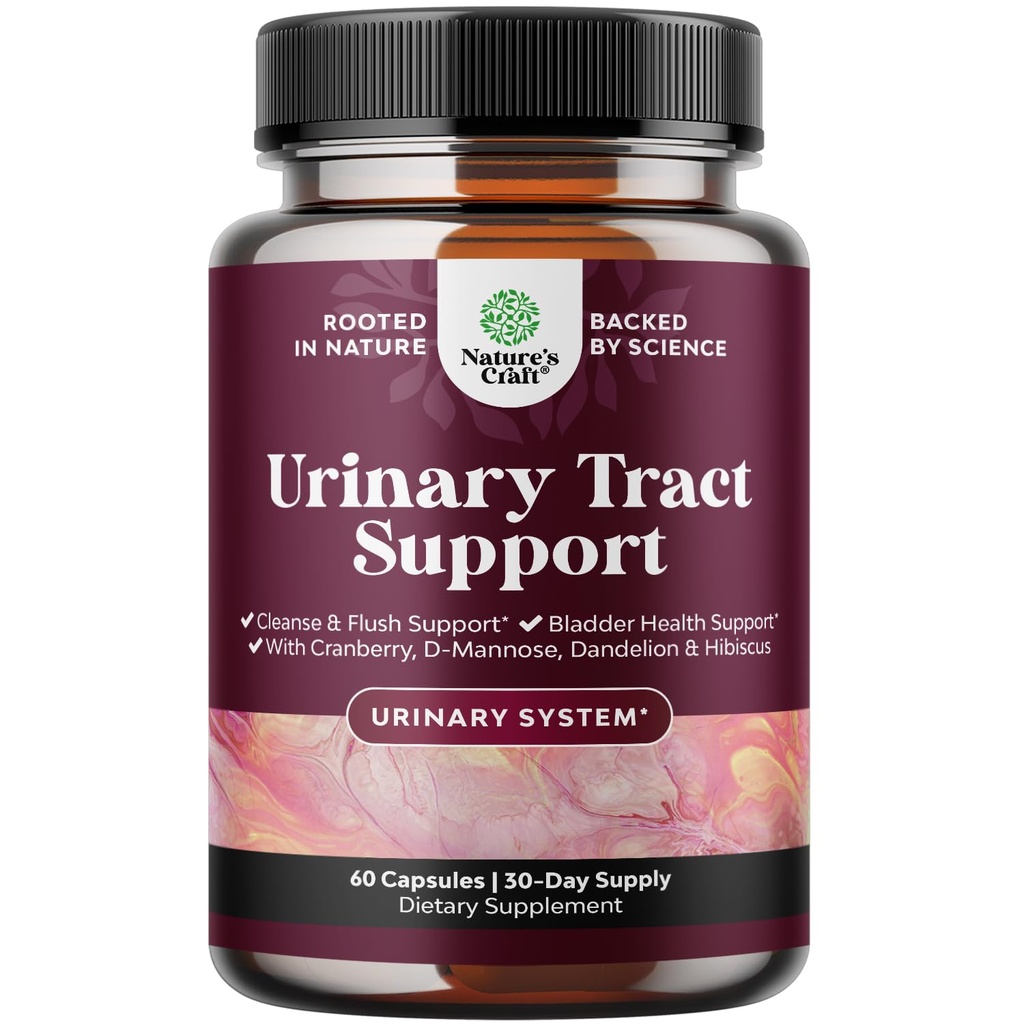 D Mannose Capsules for Urinary Tract Health - High Potency D-Mannose with Cranberry Juice Powder & Dandelion for Urinary Tract Health for Women Fast Acting Super Concentrated Cranberry - 60 Count