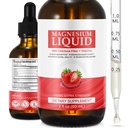 Magnesium Glycinate Liquid, High Absorption Magnesium Liquid, Magnesium Complex Drops with Vitamin B C D for Bone Health, Relaxation, Sleep, Heart Health, Muscles Support- Strawberry Flavor(2 Fl Oz)