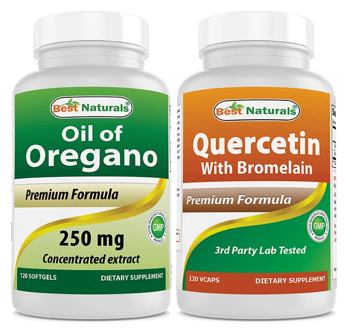 Best Naturals Oregano Oil 250 Mg & Quercetin with Bromelain