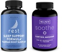 WellPath Rest Valerian Root Sleep Aid with Melatonin, Natural & Herbal Sleeping Pills and Cortisol Supplements for Women with KSM-66® Ashwagandha & L-Theanine - Stress