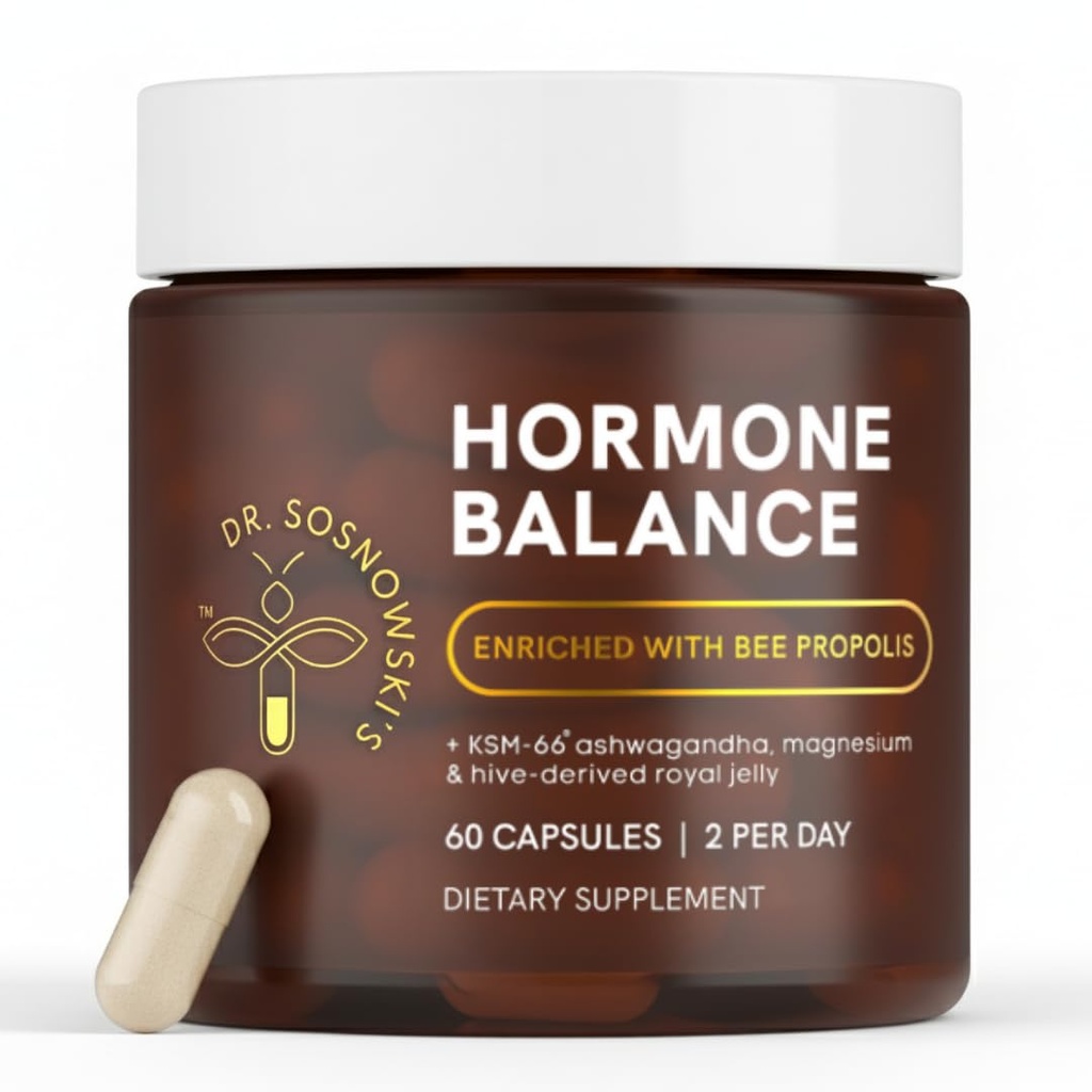 Dr Sosnowski's Hormone Balance | Women’s Wellness Multivitamin | Energy, Mental Clarity, Immune Support | Ashwagandha, Propolis, Dong Quai, Chasteberry, Magnesium, B Vitamins | 60 Capsules