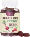 Beet Root Supplement Gummies - Superfood with Beetroot Extract Powder with Vitamin C & Magnesium - Supports Energy Heart Health & Nitric Oxide Production - Red Beets Supplements Gummy - 60 Gummies