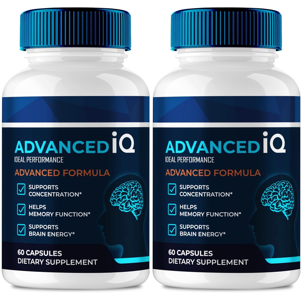 Advanced IQ Brain Supplements for Memory and Focus Capsules, Advanced IQ Memory Pills for Brain - Maximum Strength, All Natural Formula Nootropic Pills, AdvancedIQ Health Support Reviews (2 Pack)