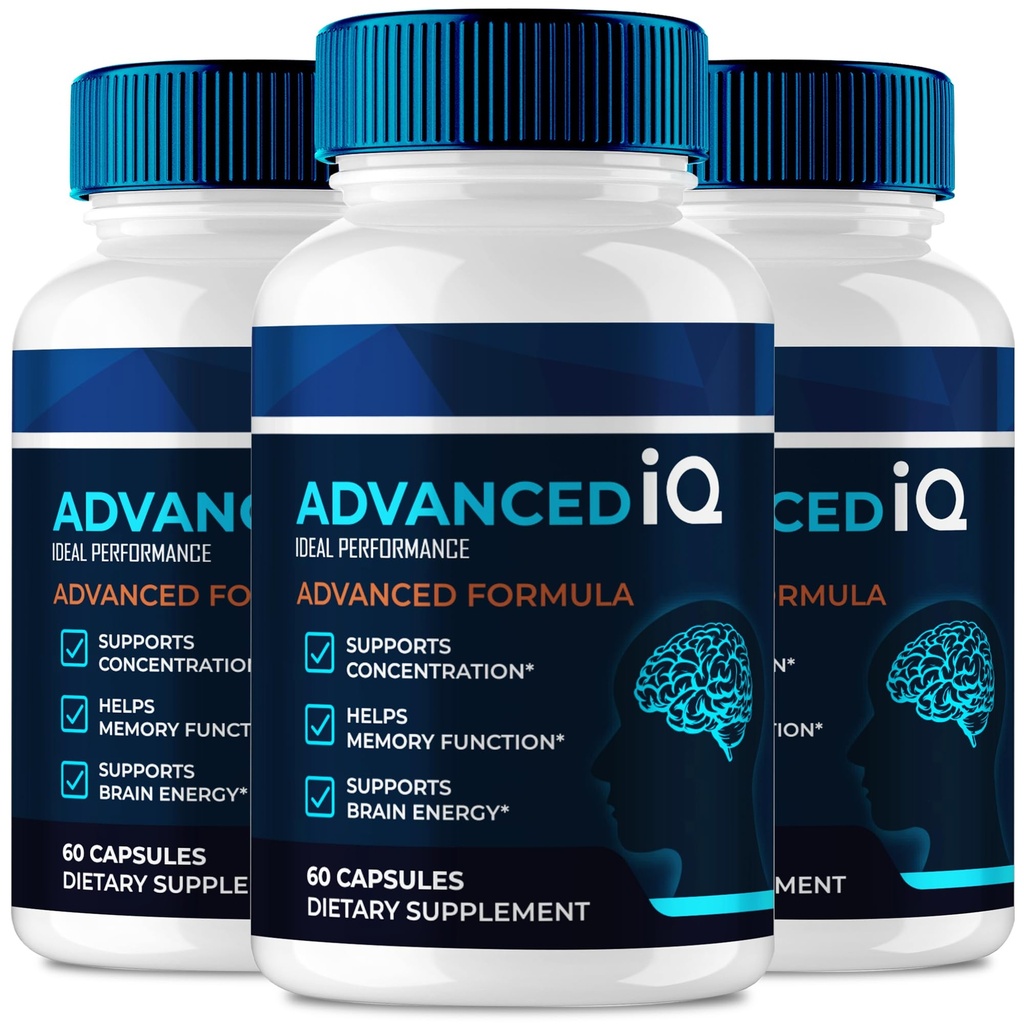 Advanced IQ Brain Supplements for Memory and Focus Capsules, Advanced IQ Memory Pills for Brain - Maximum Strength, All Natural Formula Nootropic Pills, AdvancedIQ Health Support Reviews (3 Pack)