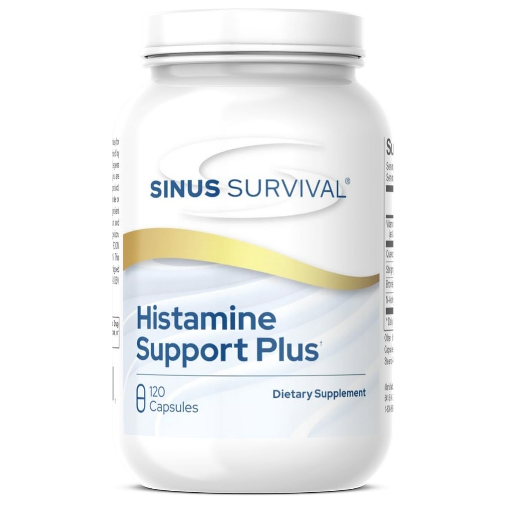 Histamine Support Plus – Natural Histamine Blocker & Allergy Relief Supplement – Supports Sinus Health, Immune Balance & Non-Drowsy Histamine Regulation - (120)