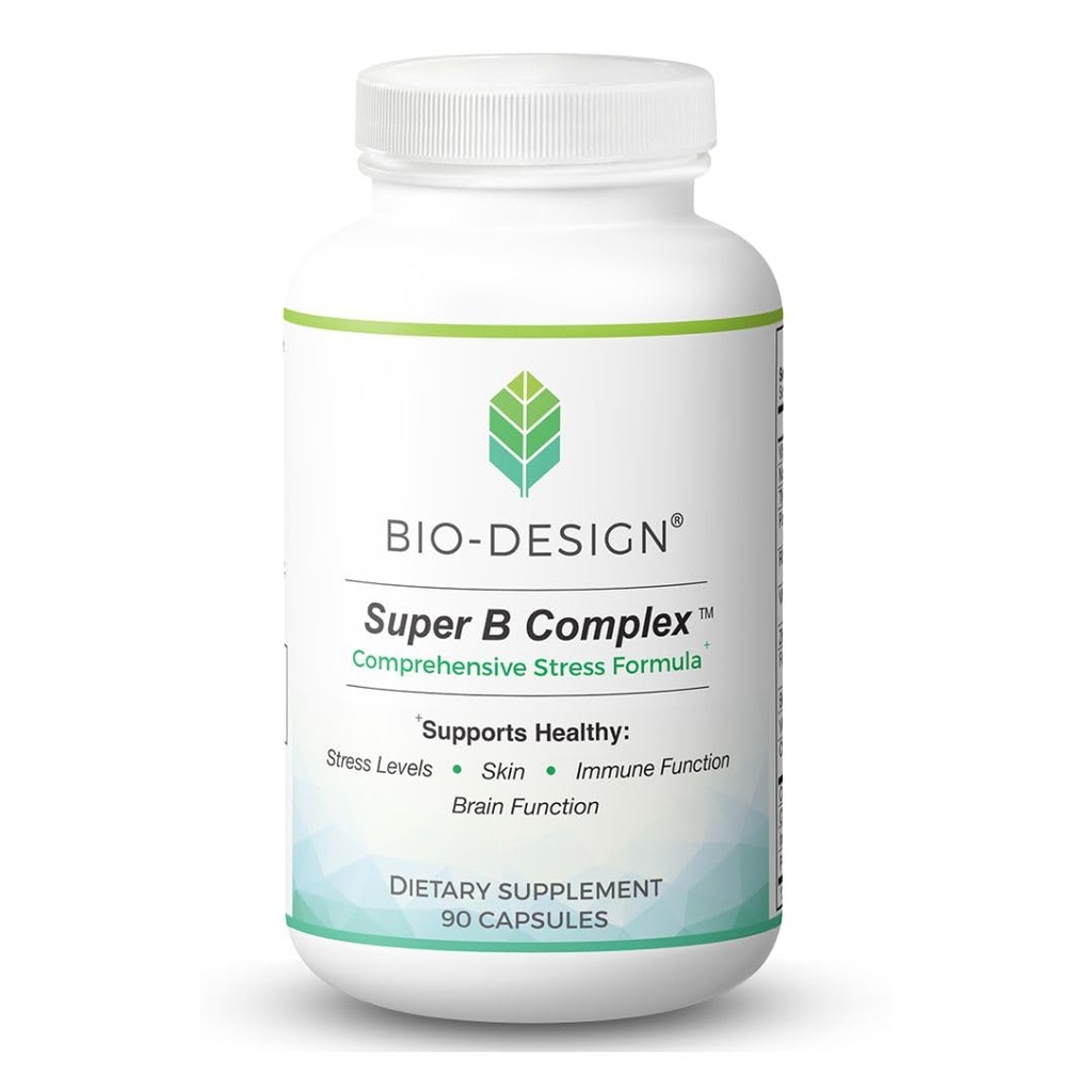 Super B Complex - Comprehensive Stress & Energy Support Supplement - Full Spectrum Bioactive B Vitamins & Minerals - Supports Healthy Stamina, Brain, & Immune Function - 90 Capsules