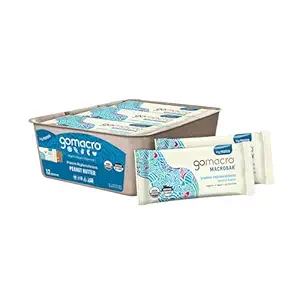 GoMacro MacroBar Organic Vegan Protein Bars - Peanut Butter (2.3 Ounce Bars, 12 Count)