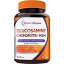 Doctor's Recipes Glucosamine Chondroitin MSM and Manganese Supplement, 1800 mg Glucosamine HCl, NO Shellfish, Healthy Structure & Movements, Flexibility Support for Men & Women, 90 Tablets
