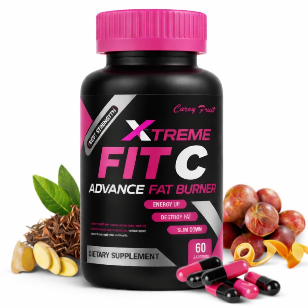 Fit C Xtreme Metabolism Support – Herbal Supplement with Green Tea, Camu Camu & Ginger – Digestive & Energy Support – 550mg, 60 Capsules (1 Month Supply)